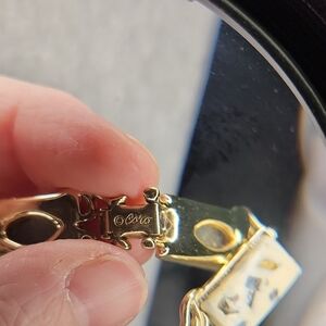 Coro Shiny Gold Link Bracelet with Signature Clasp